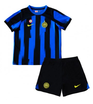 Inter Milan Koszulka Podstawowych Dziecięca 2023-24 Krótki Rękaw (+ Krótkie spodenki)